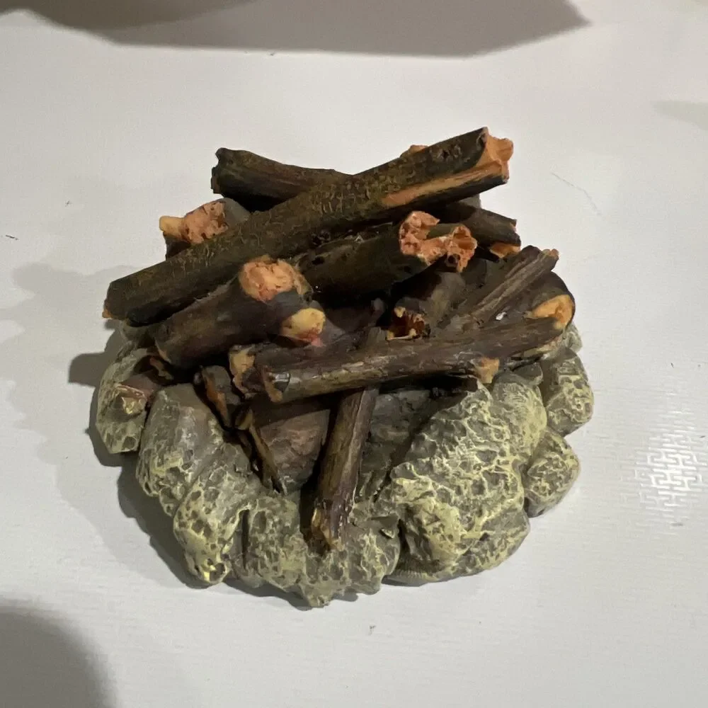 Grandeur Noel Nativity Accessories Set Replacement Fire Campfire Pit Logs Flames